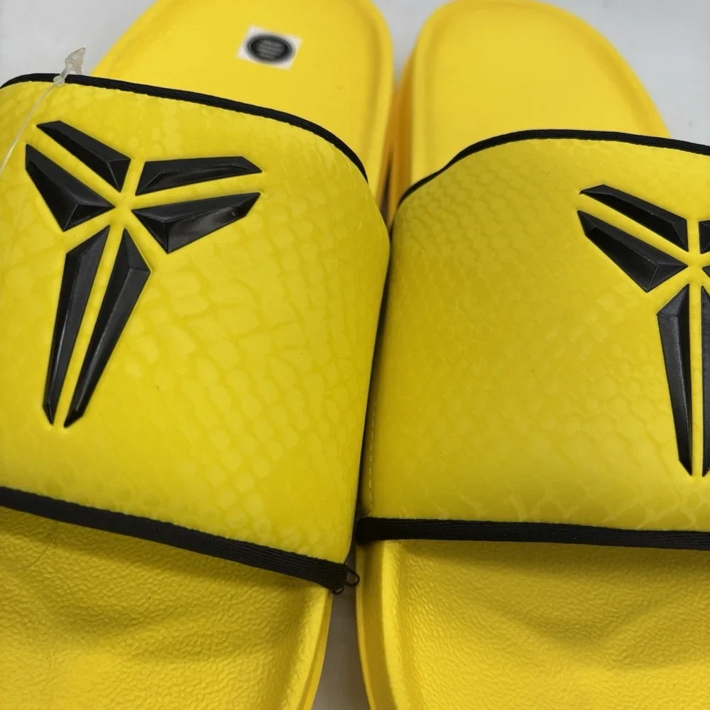 Nike Kobe Off Court Slides Mens 9 Womens 10 Lightning Yellow Black Mamba NEW